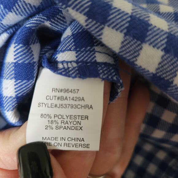 Blue and white checkered love on the hanger plaid mini skirt Size 1 - Picture 5 of 7